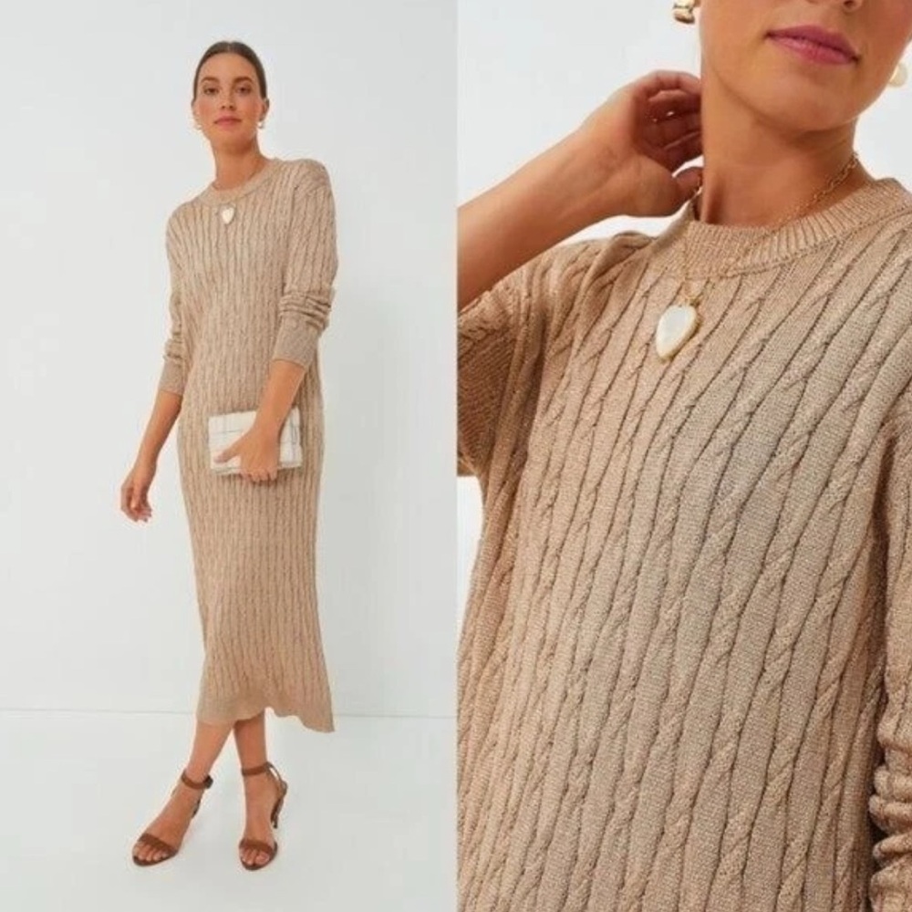 Tuckernuck Tan Cable Knit Dress